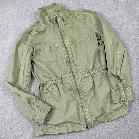 J.Crew Field Jacket XS Womens Olive Green Cotton Utility Zip Up G1506 — photo 2
